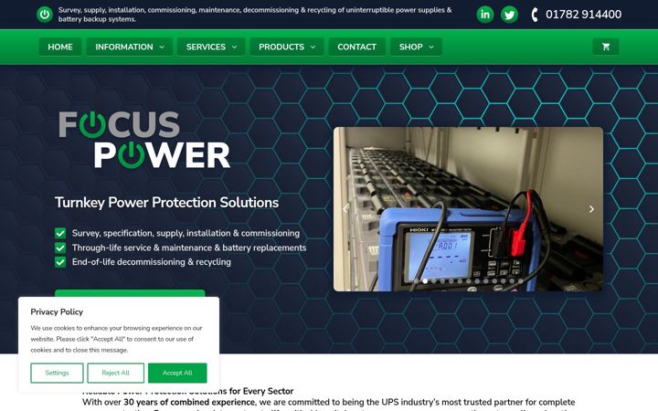 Skærmbillede af focus-power.co.uk