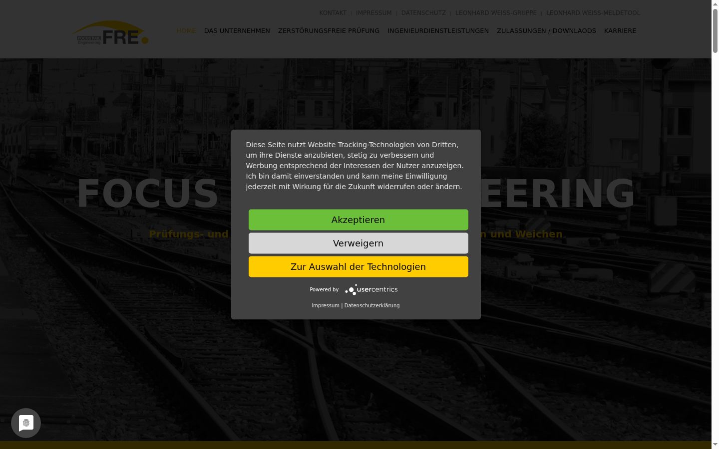 Screenshot of the consent banner shown before any interaction