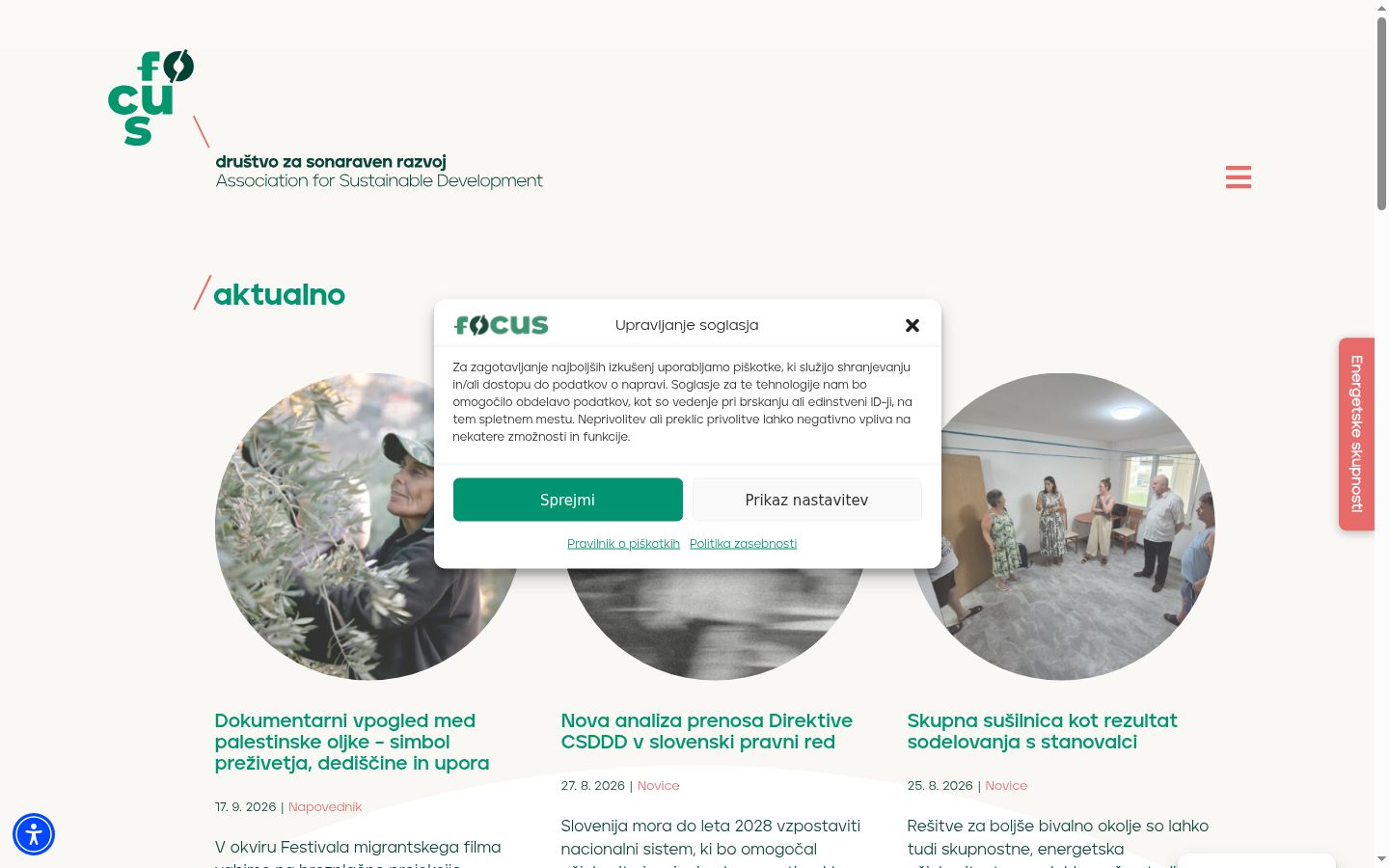Screenshot tal-banner tal-kunsens muri qabel kwalunkwe interazzjoni