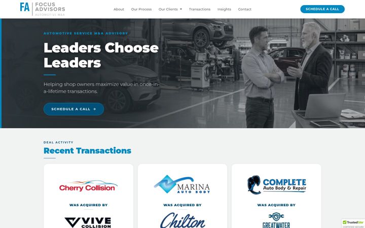 Screenshot of focusadvisors.com