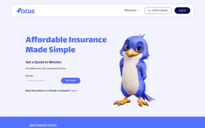 Screenshot of focusautoinsurance.com