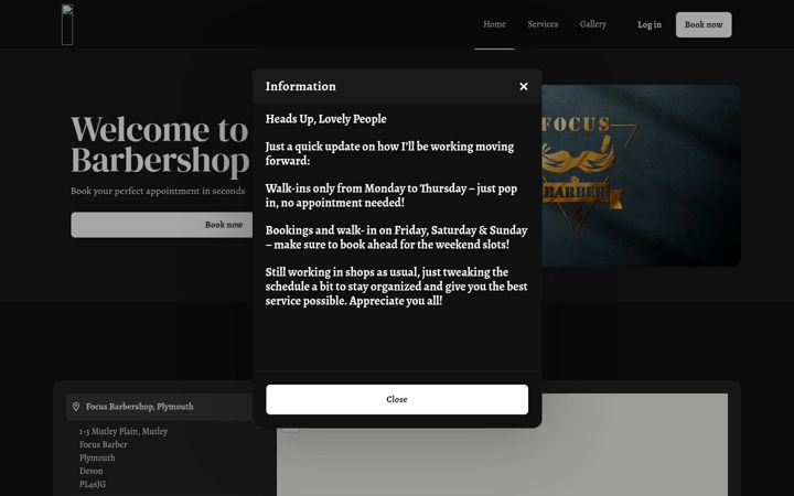 Screenshot of focusbarbershop.com