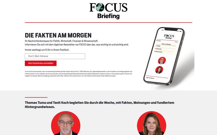 Screenshot of focusbriefing.de