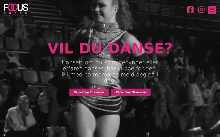 Screenshot of focusdance.no