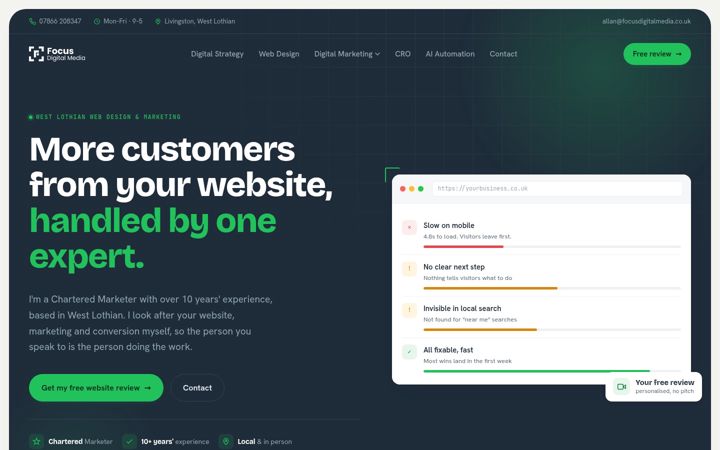 Screenshot of focusdigitalmedia.co.uk