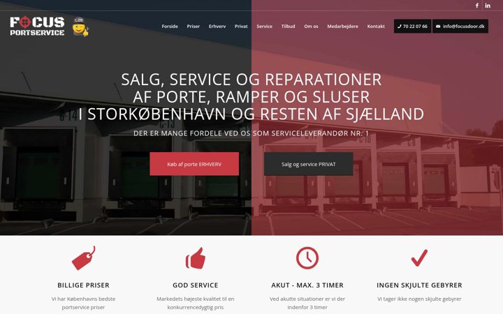 Screenshot of focusdoor.dk