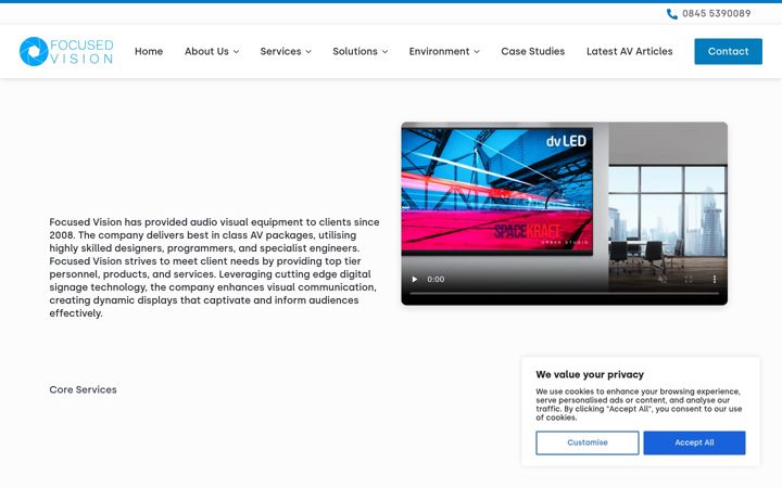 Screenshot of focused-vision.co.uk