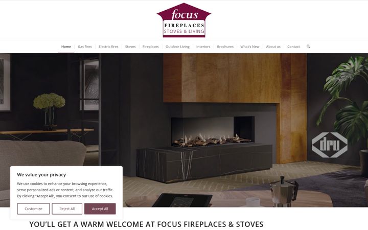 Screenshot of focusfireplacesyork.co.uk