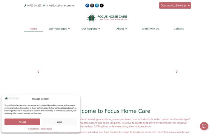 Ekraanipilt saidist focushomecare.net