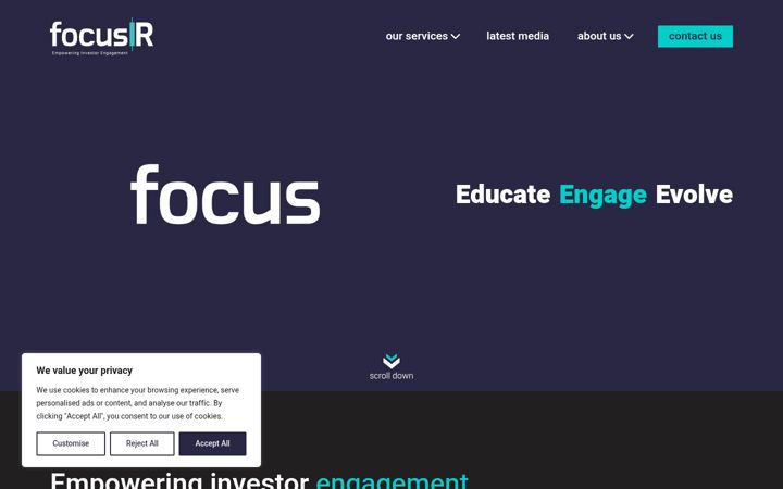 Screenshot of focusir.com