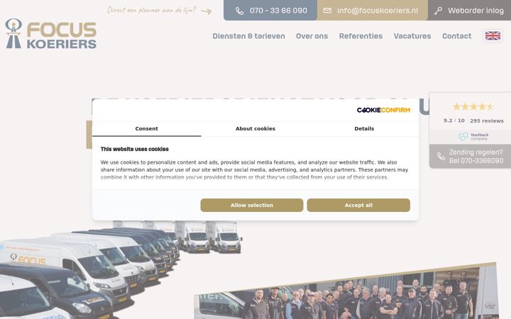 Skærmbillede af focuskoeriers.nl