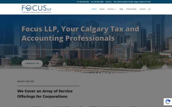 Screenshot of focusllp.ca