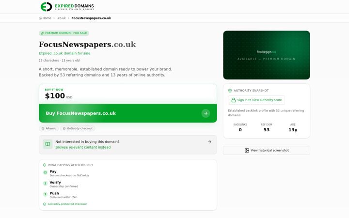 Screenshot of focusnewspapers.co.uk