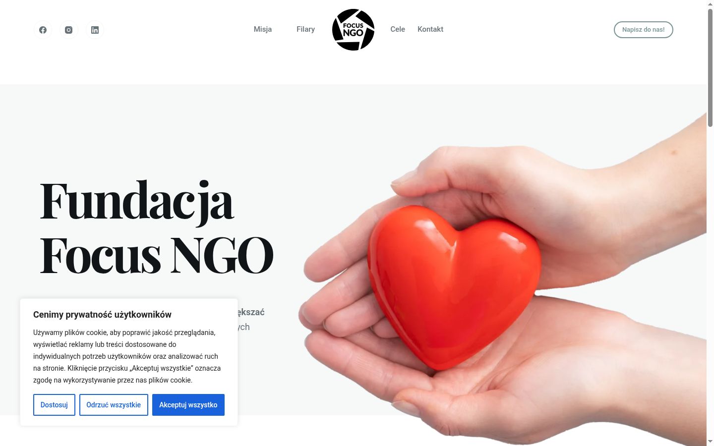 Screenshot del banner di consenso mostrato prima di qualsiasi interazione