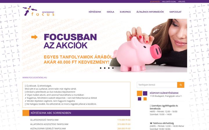 Screenshot of focusoktatas.hu