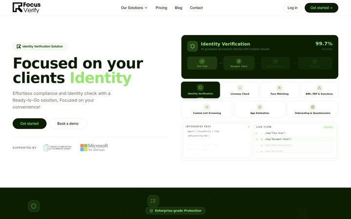 Screenshot of focusverify.com