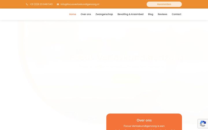 Screenshot of focusverloskundigenzorg.nl