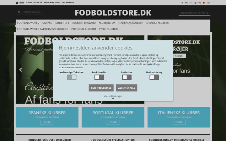 Screenshot of fodboldstore.dk
