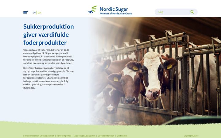 Screenshot of fodernordicsugar.dk