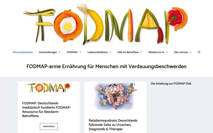 Screenshot von fodmap-info.de