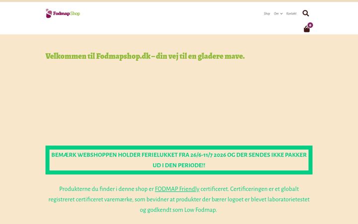 Screenshot of fodmapshop.dk