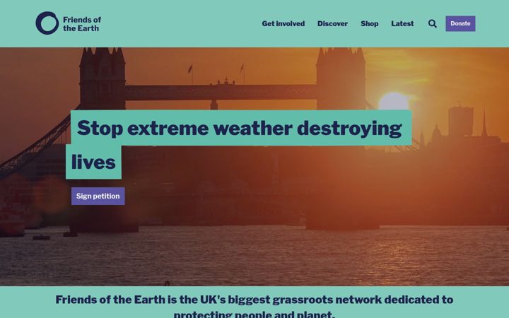 Screenshot of foe.co.uk