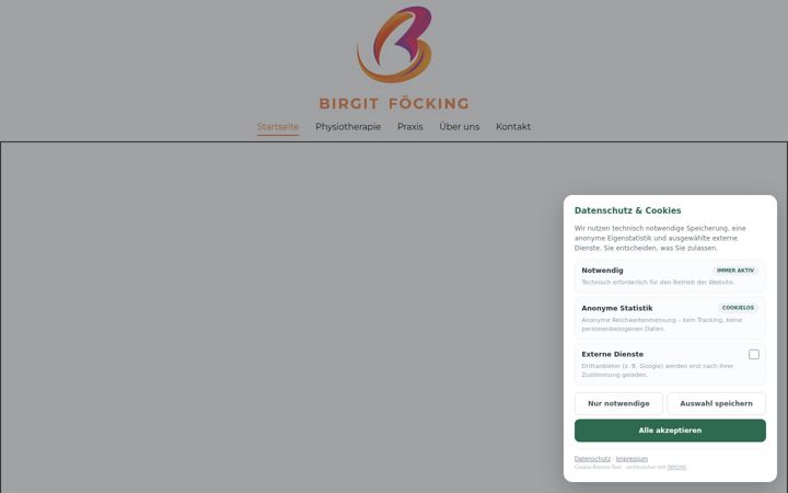 Screenshot of foecking-physio.de
