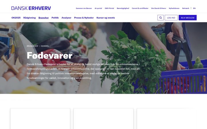 Screenshot of foedevareleverandoerforeningen.dk