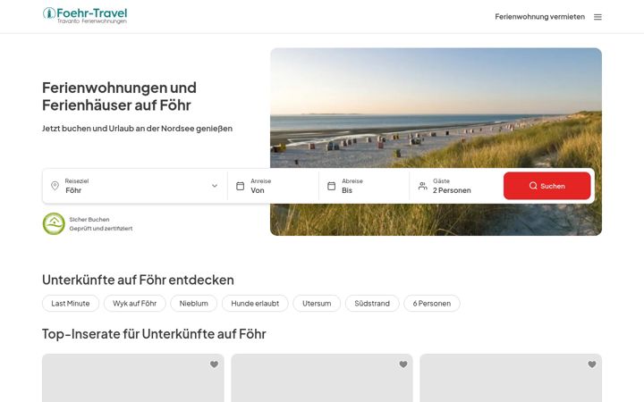 Screenshot of foehr-travel.de