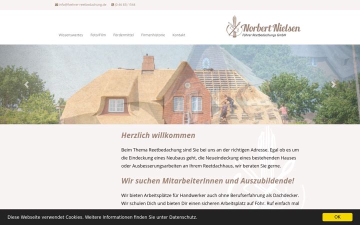 Screenshot of foehrer-reetbedachung.de