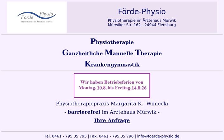 Screenshot ta' foerde-physio.de