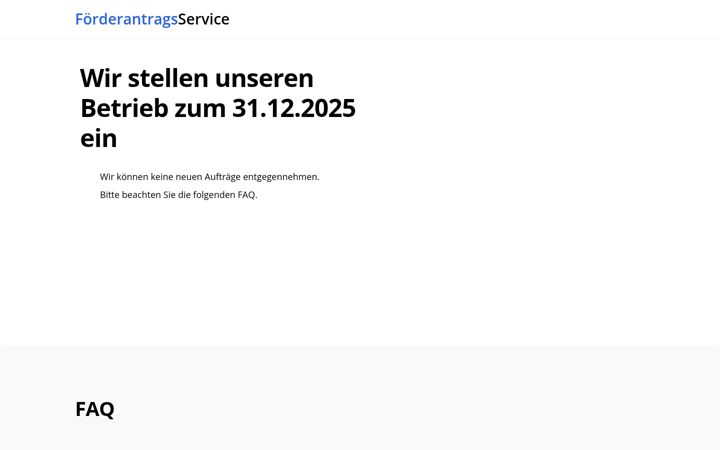 Screenshot of foerderantragsservice.de