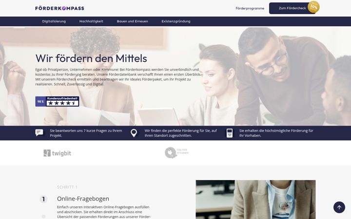 Screenshot of foerderkompass.net