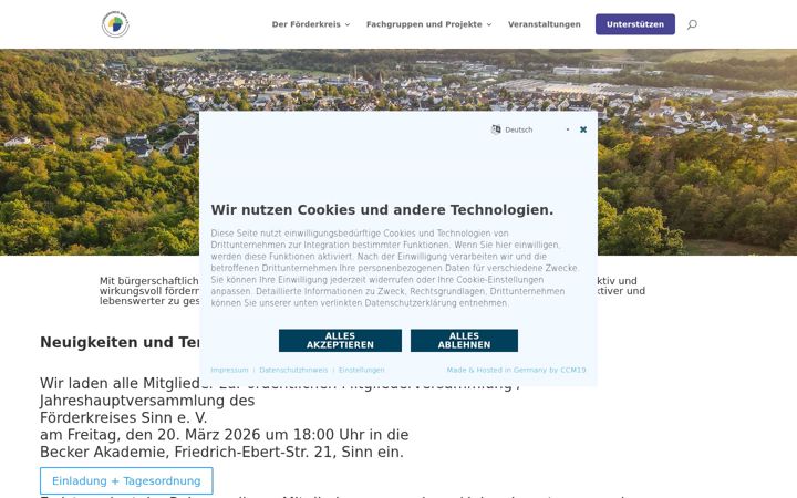 Screenshot of foerderkreis-sinn.de