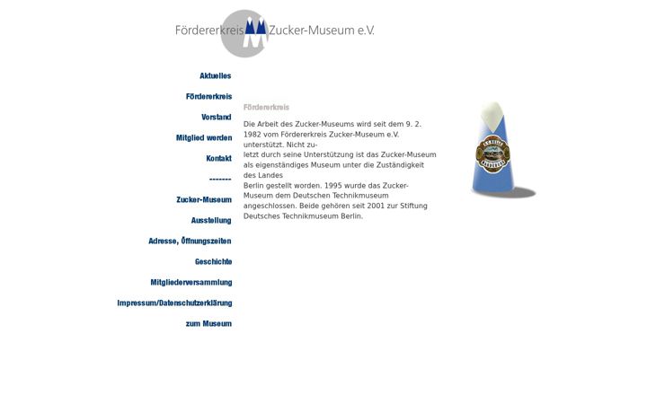 Screenshot of foerderkreis-zucker-museum.de