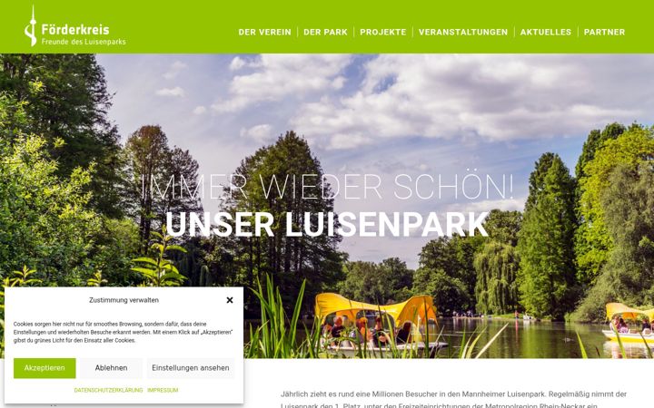 Screenshot von foerderkreisluisenpark.de