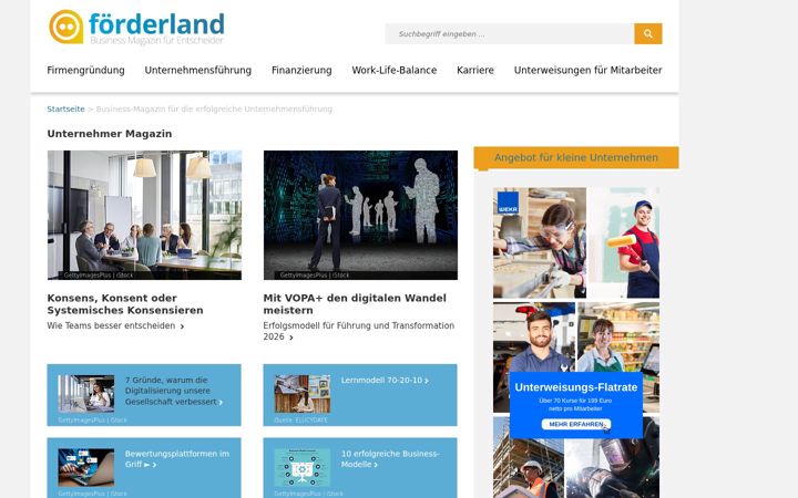 Screenshot of foerderland.de