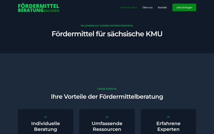 Screenshot of foerdermittel-sachsen.de