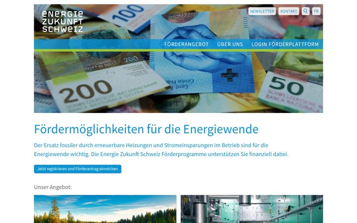 Screenshot of foerderplattform.ch