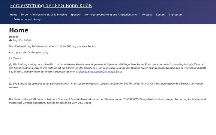 Screenshot of foerderstiftung-fegbonn.de