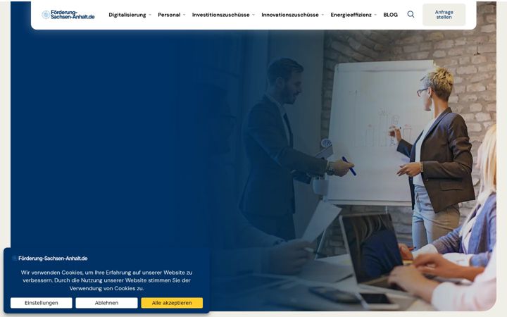 Screenshot ta' foerderung-sachsen-anhalt.de