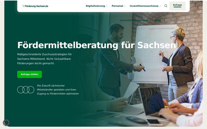 Screenshot of foerderung-sachsen.de