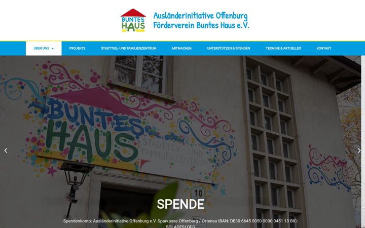 Snímek obrazovky foerderverein-bunteshaus.de