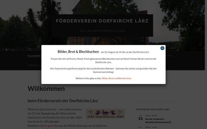 Screenshot ta' foerderverein-dorfkirche-laerz.de
