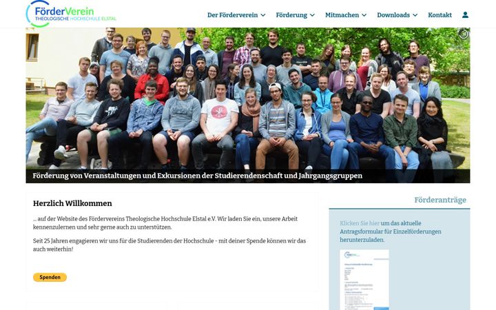 Snímek obrazovky foerderverein-elstal.de