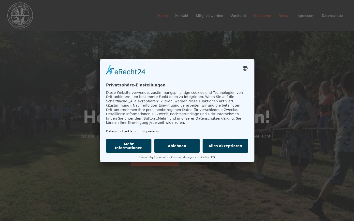 Screenshot of the consent banner shown before any interaction