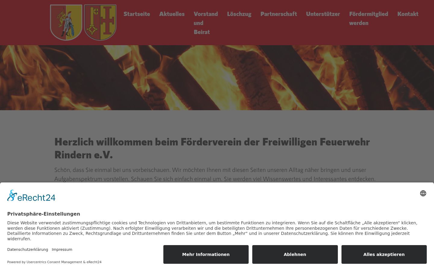 Screenshot of the consent banner shown before any interaction