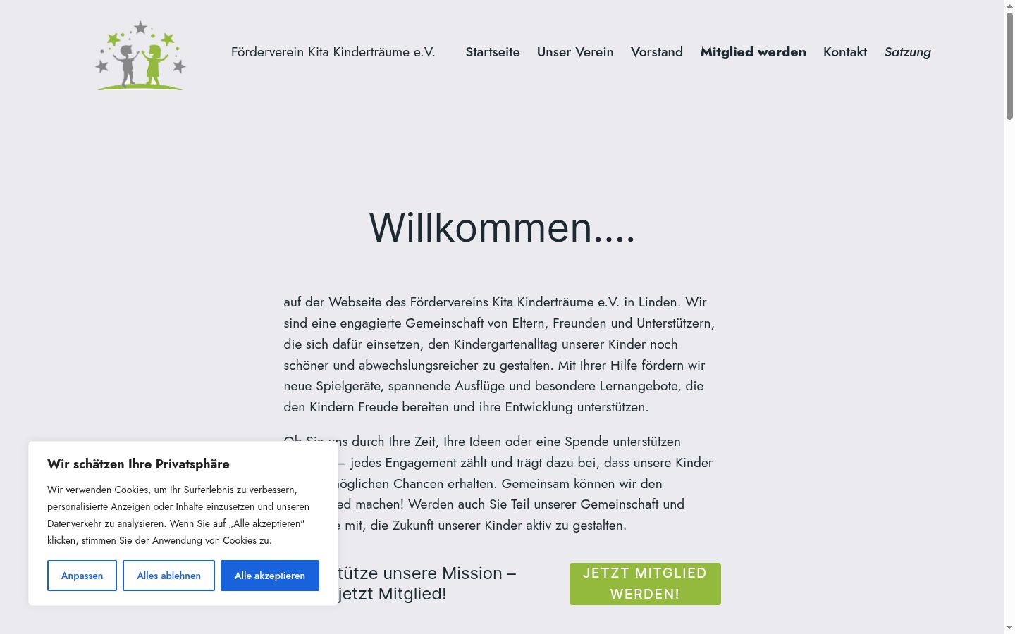 Screenshot tal-banner tal-kunsens muri qabel kwalunkwe interazzjoni