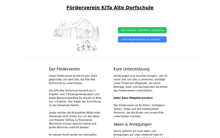 Screenshot of foerderverein-kita-alte-dorfschule.de