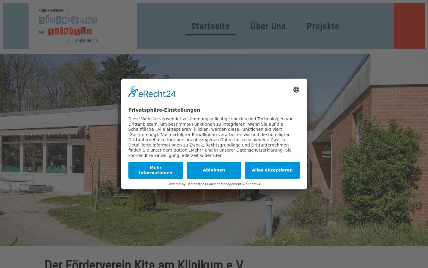 Snímek obrazovky baneru souhlasu zobrazeného před jakoukoli interakcí
